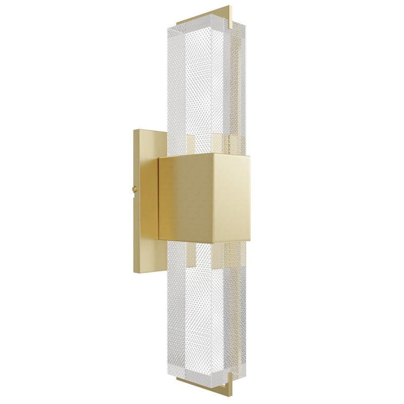 Avenue Original Glacier LED 17" Wall Sconce, Brass/Snow Crystal - HF3012-BB-SNW