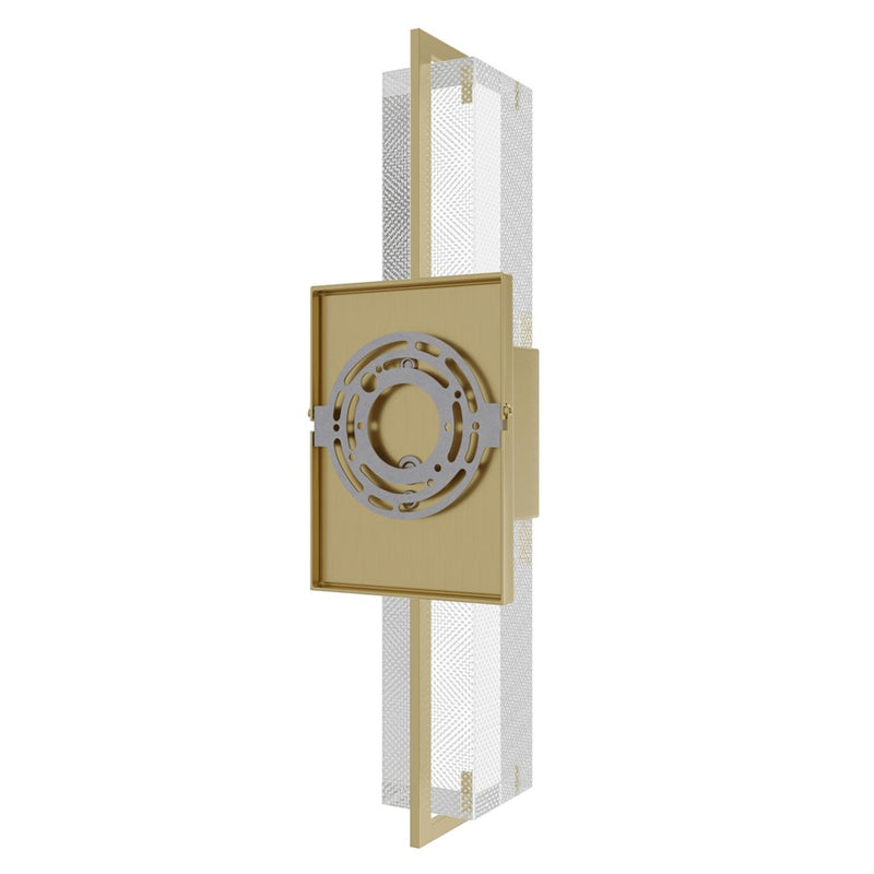 Avenue Original Glacier LED 17" Wall Sconce, Brass/Snow Crystal - HF3012-BB-SNW
