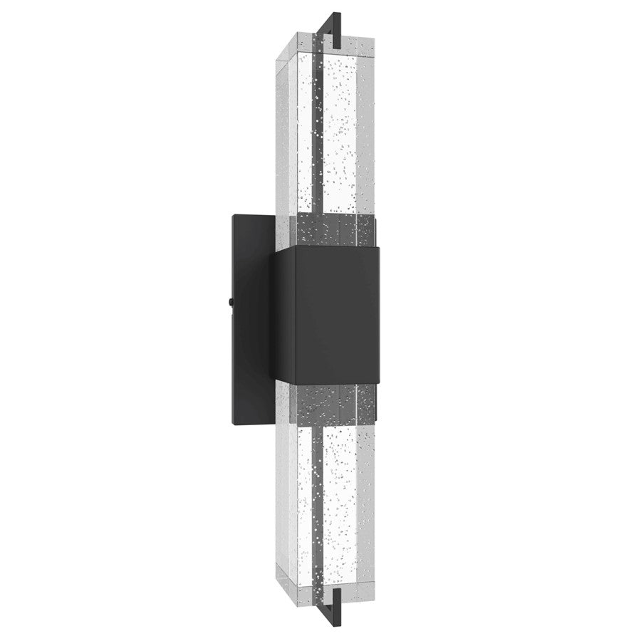 Avenue Original Glacier LED 17" Wall Sconce, Black/Bubbled Crystal - HF3012-BK