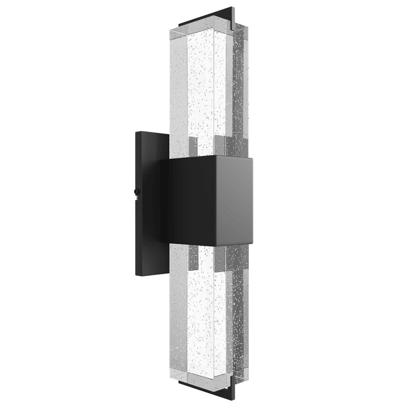 Avenue Original Glacier LED 17" Wall Sconce, Black/Bubbled Crystal - HF3012-BK