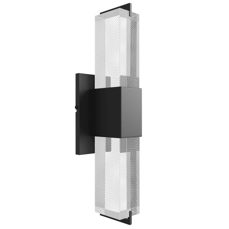 Avenue Original Glacier LED 17" Wall Sconce, Black/Snow Crystal - HF3012-BK-SNW