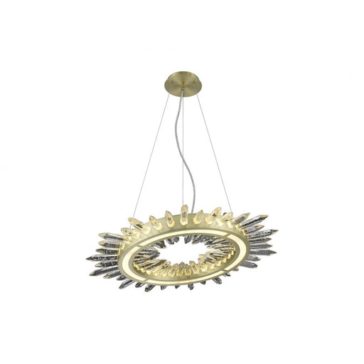 Avenue Lighting Aspen LED 27" Pendants, Brass/Bubbled Crystal Accent - HF3027-BB