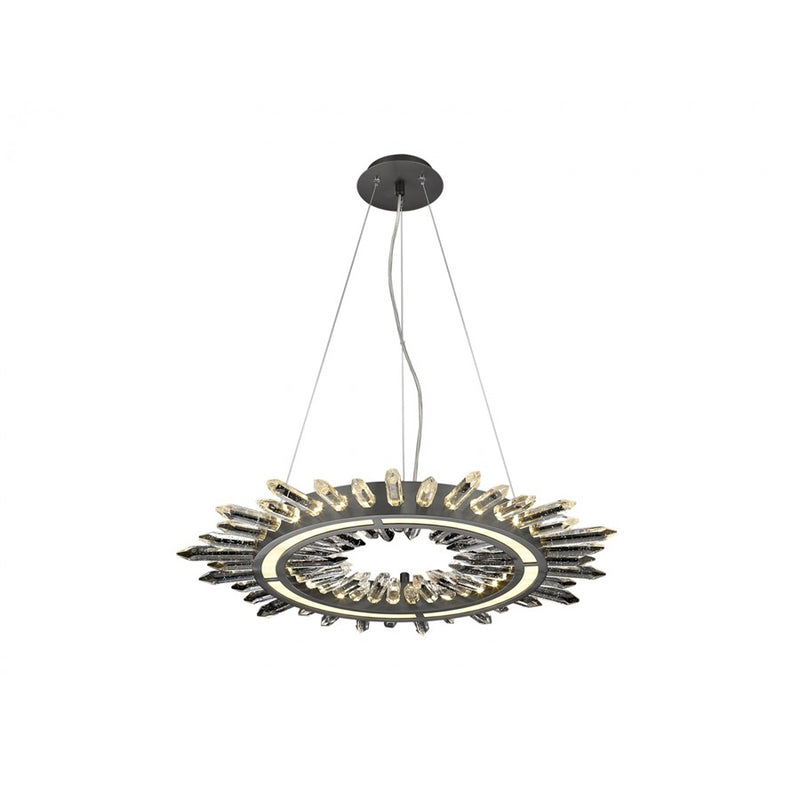 Avenue Lighting Aspen LED 27" Pendants, Bronze/Bubble Crystal