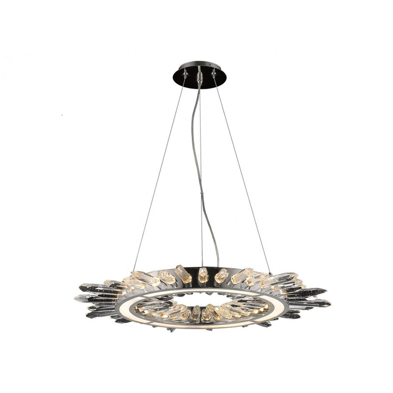 Avenue Lighting Aspen LED 27" Pendants, Nickel/Bubble Crystal