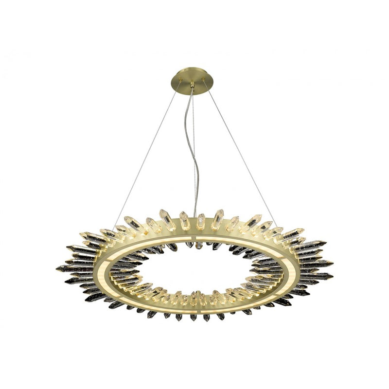 Avenue Lighting Aspen LED 34" Pendants, Brass/Bubbled Crystal Accent - HF3034-BB