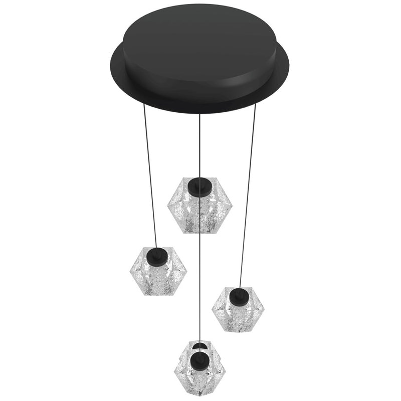 Avenue Lighting Beluga 5Lt Pendant, Black/Acrylic Faceted Spheres - HF3905-BK