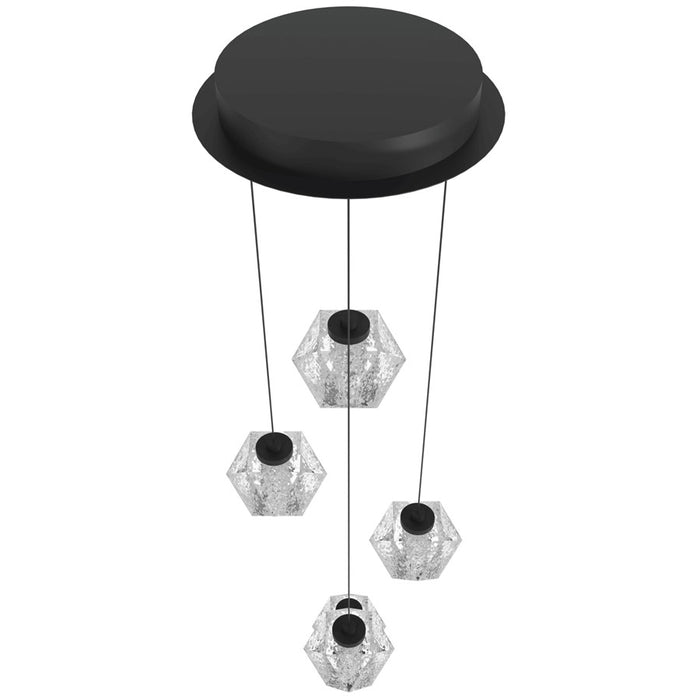 Avenue Lighting Beluga 5Lt Pendant, Black/Acrylic Faceted Spheres