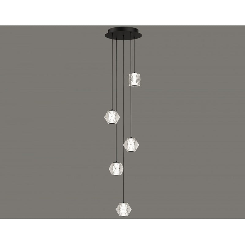Avenue Lighting Beluga 5Lt Pendant, Black/Acrylic Faceted Spheres - HF3905-BK