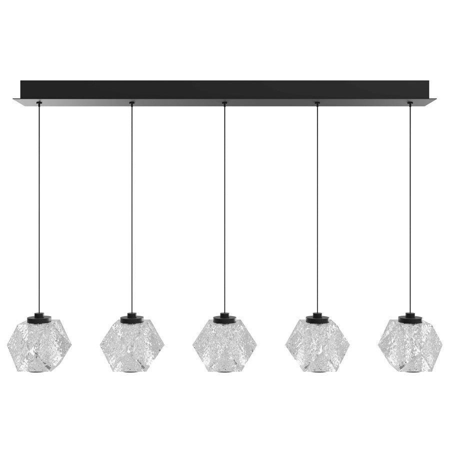 Avenue Lighting Beluga 5Lt Linear Pendant, Black/Faceted Spheres - HF3955-BK