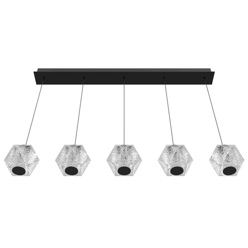 Avenue Lighting Beluga 5Lt Linear Pendant, Black/Faceted Spheres
