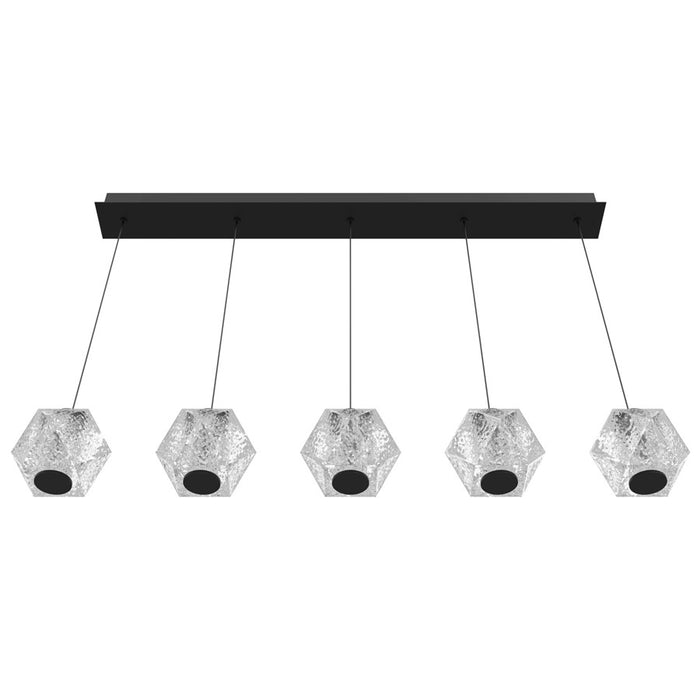 Avenue Lighting Beluga 5Lt Linear Pendant, Black/Faceted Spheres
