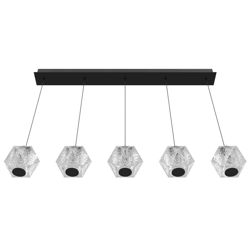 Avenue Lighting Beluga 5Lt Linear Pendant, Black/Faceted Spheres - HF3955-BK