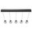 Avenue Lighting Beluga 5Lt Linear Pendant, Black/Faceted Spheres