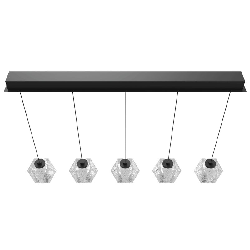 Avenue Lighting Beluga 5Lt Linear Pendant, Black/Faceted Spheres - HF3955-BK