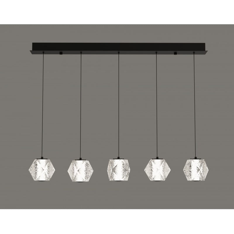 Avenue Lighting Beluga 5Lt Linear Pendant, Black/Faceted Spheres - HF3955-BK