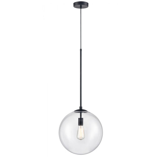 Avenue Lighting Delilah 1 Light 33" Pendant, Black/Clear Glass - HF4201-BK