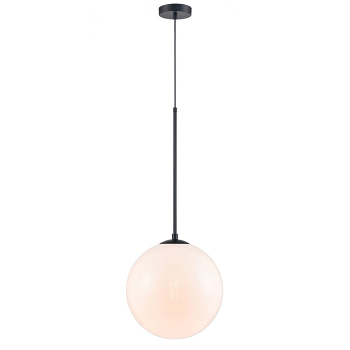 Avenue Lighting Delilah 1 Light 33" Pendant, Black/White Glass - HF4201-BK-WHT