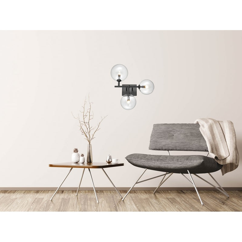 Avenue Lighting Delilah 3 Light 18" Wall Sconce, Black - HF4203-BK