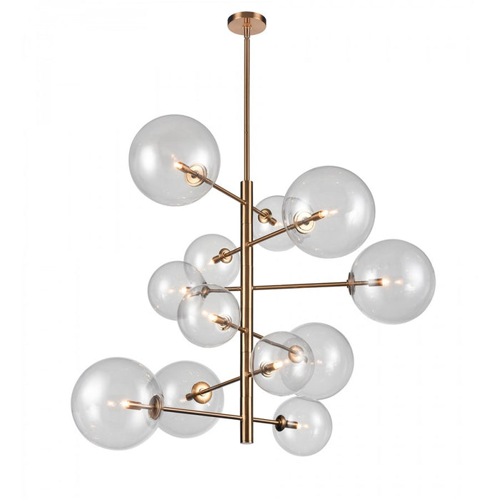 Avenue Lighting Delilah 12 Light 37" Chandelier, Aged Brass - HF4212-AB