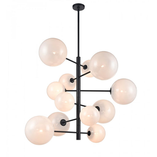 Avenue Lighting Delilah 12 Light 37" Chandelier, Black - HF4212-BK-WHT