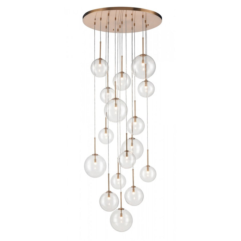 Avenue Lighting Delilah 16 Light 180" Pendant/Multi Port, Aged Brass