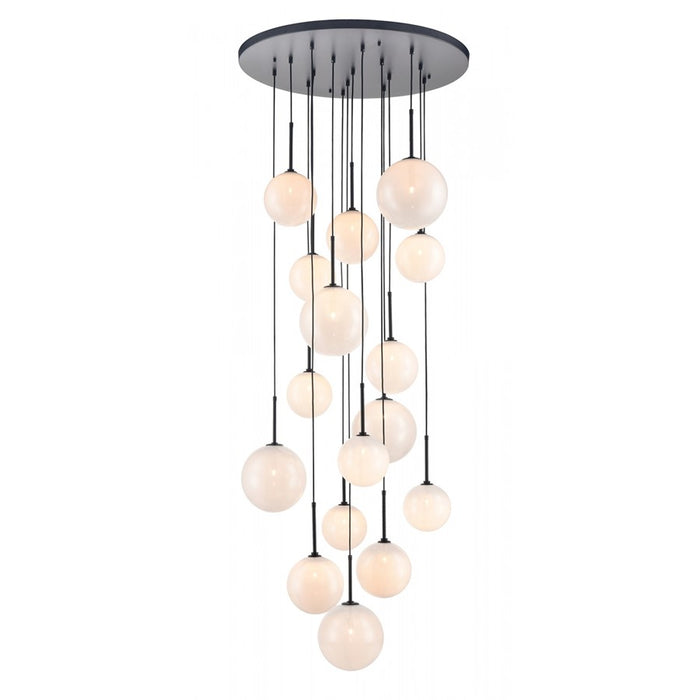 Avenue Lighting Delilah 16 Light 180" Pendant, Black - HF4266-BK-WHT