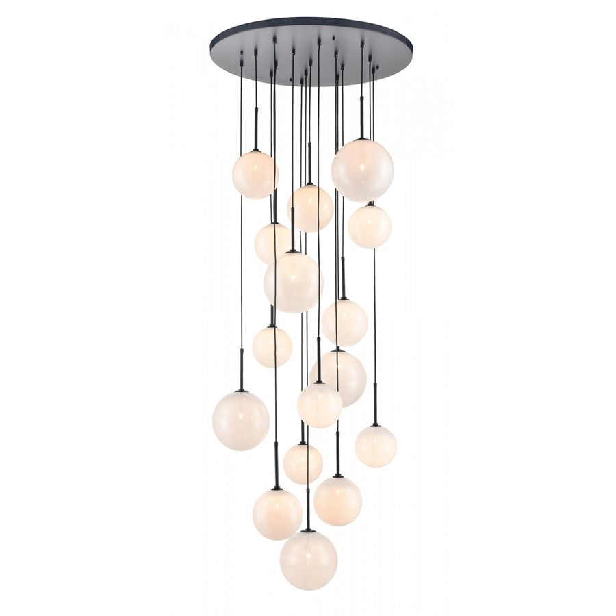 Avenue Lighting Delilah 16 Light 180" Pendant, Black - HF4266-BK-WHT