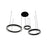 Avenue Lighting Aria LED 59" 3 Ring Pendant, Black Gunmetal Chrome - HF4443-BK