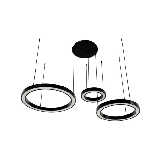 Avenue Lighting Aria LED 59" 3 Ring Pendant, Black Gunmetal Chrome - HF4443-BK