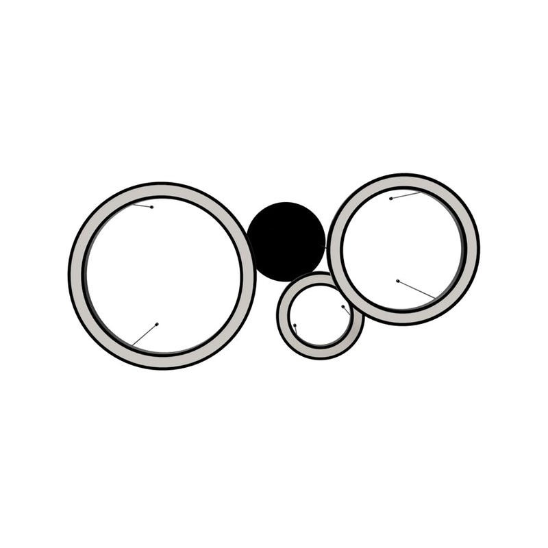 Avenue Lighting Aria LED 59" 3 Ring Pendant, Black Gunmetal Chrome - HF4443-BK