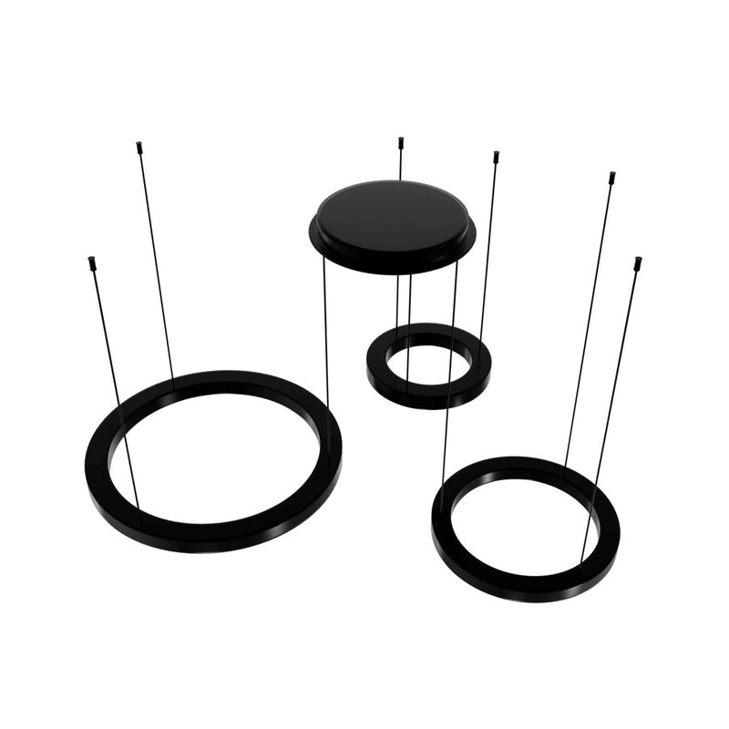 Avenue Lighting Aria LED 59" 3 Ring Pendant, Black Gunmetal Chrome - HF4443-BK