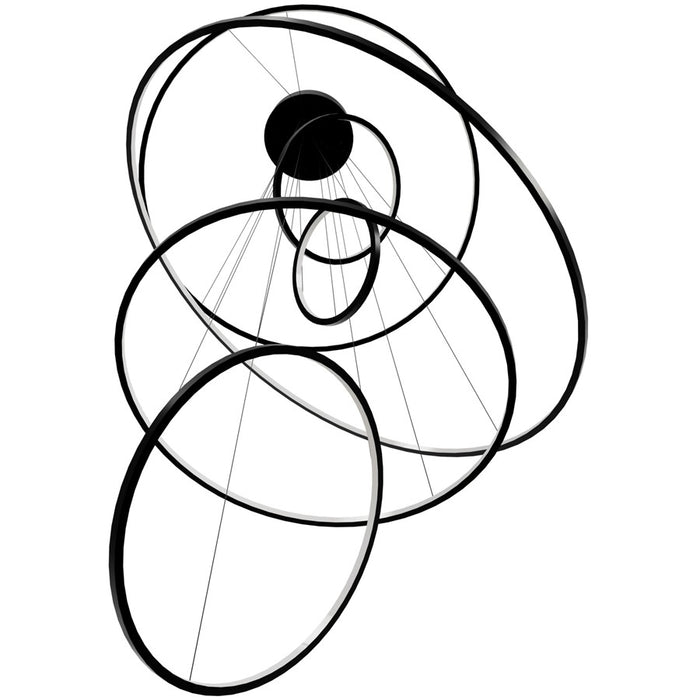 Avenue Lighting Aria LED 217" Pendant, Black Gunmetal Chrome