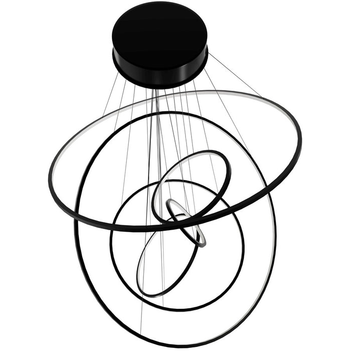 Avenue Lighting Aria LED 217" Pendant, Black Gunmetal Chrome