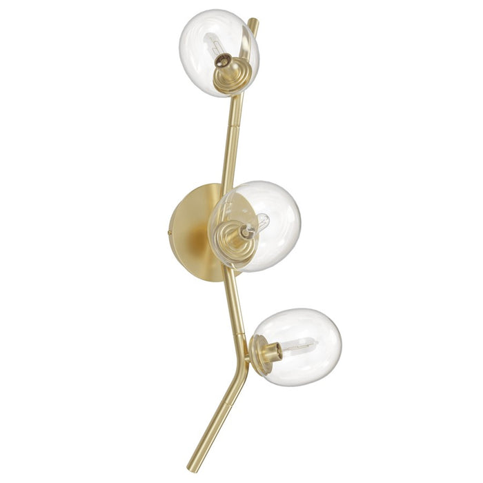 Avenue Lighting Hampton 3Lt 22" Wall Sconce, Brass/Clear Glass