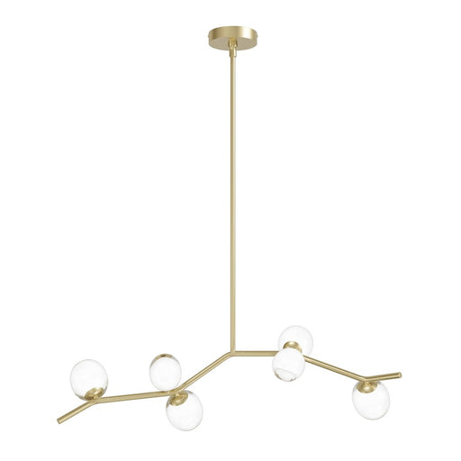Avenue Lighting Hampton 6Lt 12" Chandelier, Brass/Clear Glass