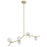 Avenue Lighting Hampton 6Lt 12" Chandelier, Brass/White Glass