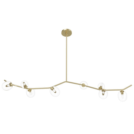 Avenue Lighting Hampton 8Lt 12" Chandelier, Brass/Clear Glass