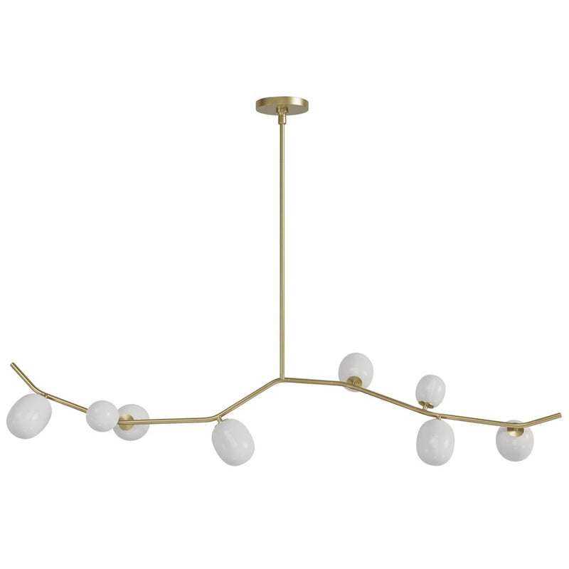Avenue Lighting Hampton 8Lt 12" Chandelier, Brass/White Glass - HF4808-WHT