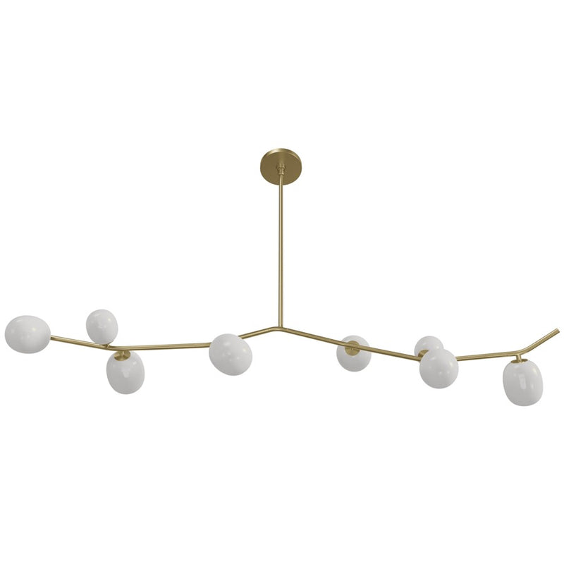 Avenue Lighting Hampton 8Lt 12" Chandelier, Brass/White Glass - HF4808-WHT