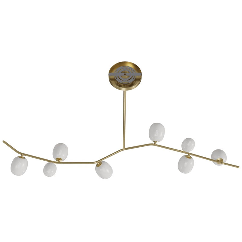 Avenue Lighting Hampton 8Lt 12" Chandelier, Brass/White Glass - HF4808-WHT