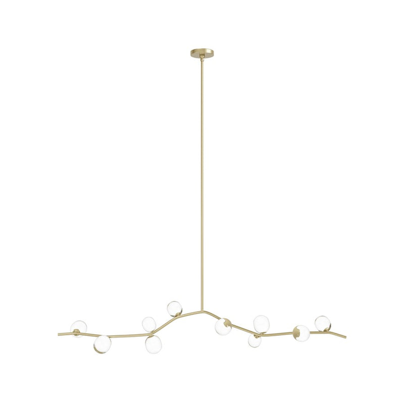 Avenue Lighting Hampton 10Lt 12" Chandelier, Brass/Clear Glass - HF4810-CLR