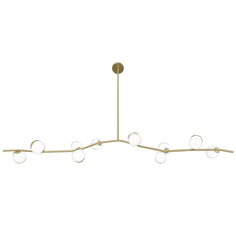 Avenue Lighting Hampton 10Lt 12" Chandelier, Brass/Clear Glass - HF4810-CLR