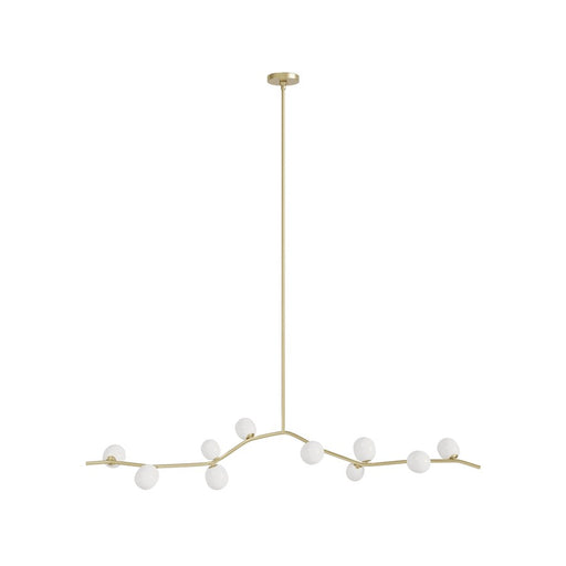 Avenue Lighting Hampton 10Lt 12" Chandelier, Brass/White Glass