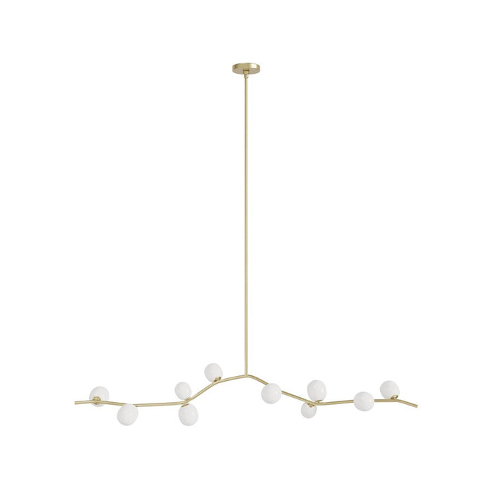 Avenue Lighting Hampton 10Lt 12" Chandelier, Brass/White Glass