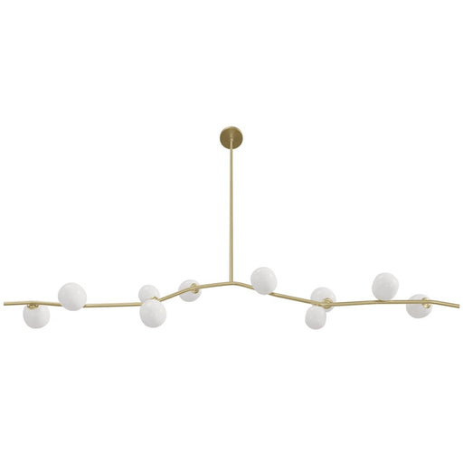 Avenue Lighting Hampton 10Lt 12" Chandelier, Brass/White Glass