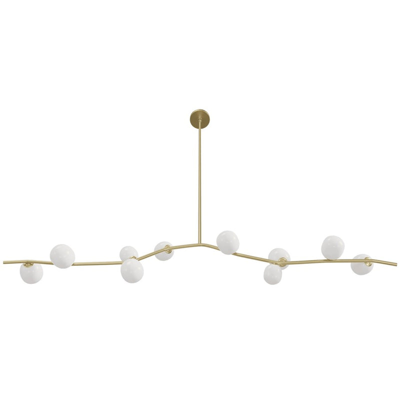 Avenue Lighting Hampton 10Lt 12" Chandelier, Brass/White Glass - HF4810-WHT