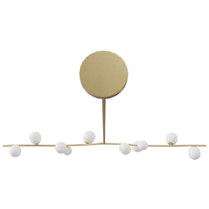 Avenue Lighting Hampton 10Lt 12" Chandelier, Brass/White Glass - HF4810-WHT