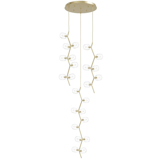 Avenue Lighting Hampton 24Lt 72" Pendant, Brass/Clear