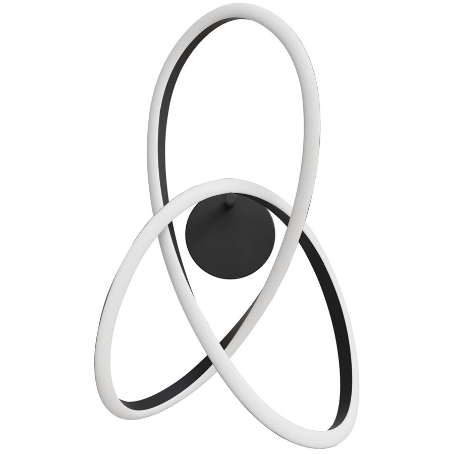 Avenue Windsor 24"W Spiral Ring 5-CCT LED Wall Sconce, Black