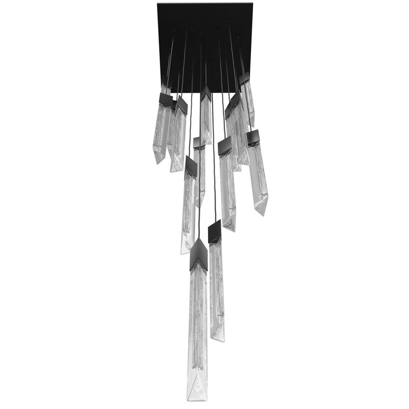 Avenue Lighting Alpine 15Lt 180" Pendant, Black,White Marbleized - HF5415-BLK